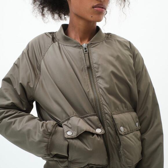 Aeropostale Hooded Bomber Jacket - Green - Large - Picture 9 of 16